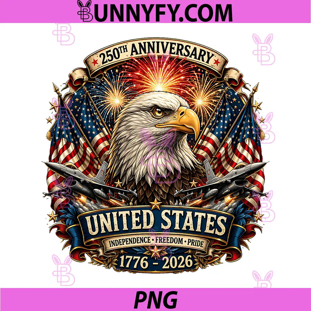 America 250th Birthday Freedom PNG, 250 Years Eagle 1776 2026 PNG