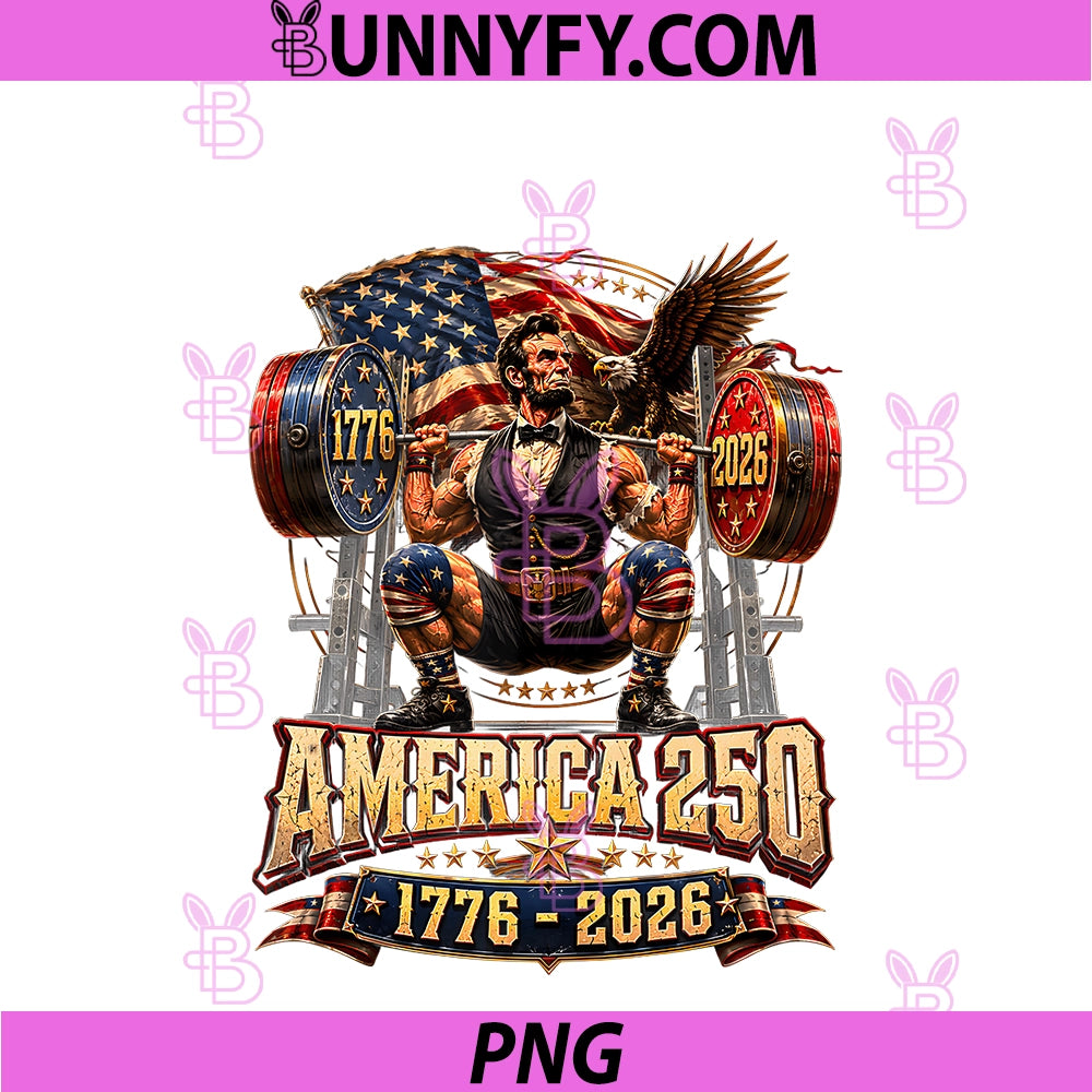America 250th PNG, Abraham Lincoln Weightlifting Squat PNG