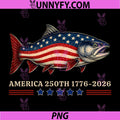 America 250th Patriotic Fish PNG, 1776 2026 Fishing PNG