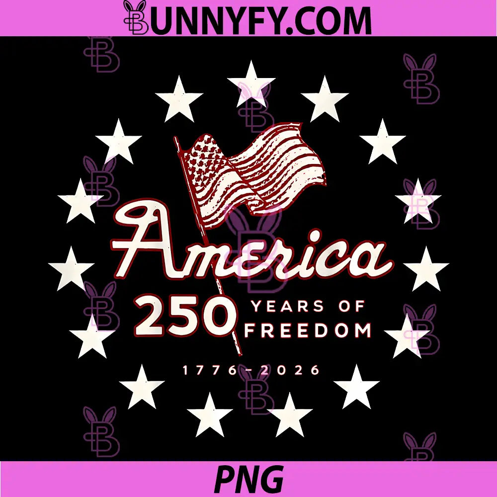 America Freedom 250 Years PNG, 250th Anniversary Flag PNG