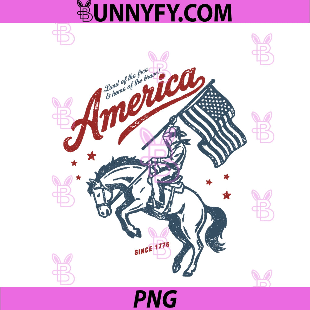 America Land Of The Free PNG, Home Of The Brave Rodeo Cowboy PNG