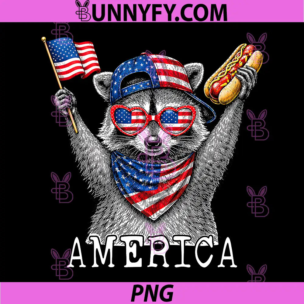 America Meme Raccoon Hot Dog PNG, 250 Years 1776 2026 4th of July PNG