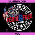America Raccoon Feral & Free PNG, 250th 250 Anniversary USA PNG
