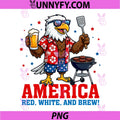 America Red White and Brew PNG, Eagle BBQ Beer 4th of July Grill PNG
