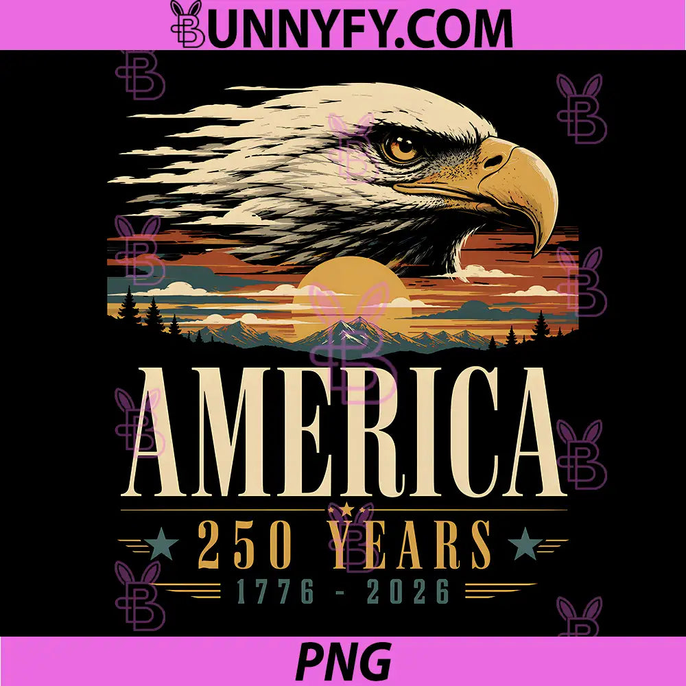 America Retro 250 Years 250th PNG, Anniversary USA 1776 2026 PNG