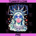 America Statue of Liberty PNG, Blowing Bubble Gum PNG