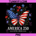 America US Flag 250 1776 2026 PNG, 250th Anniversary 4th of July PNG