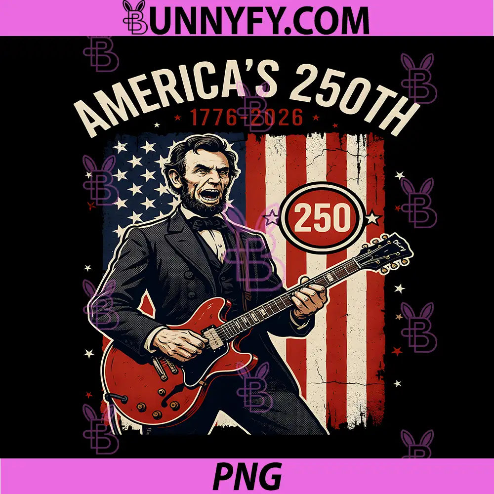 Americas 250th 1776 2026 PNG, Patriotic Lincoln Rock PNG
