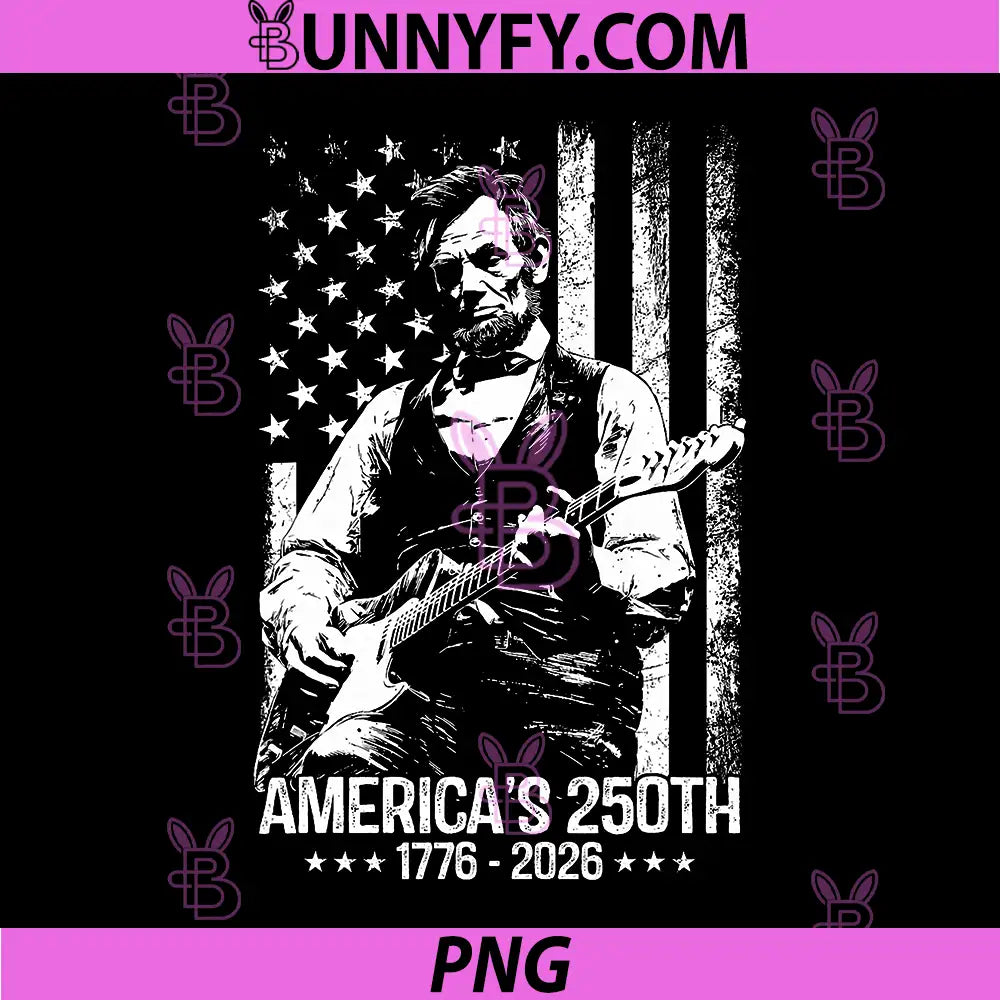 Americas 250th Birthday PNG, Abraham Lincoln Playing Guitar PNG