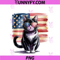 American Flag Black Cat USA PNG, 4th Of July Cat Lover PNG