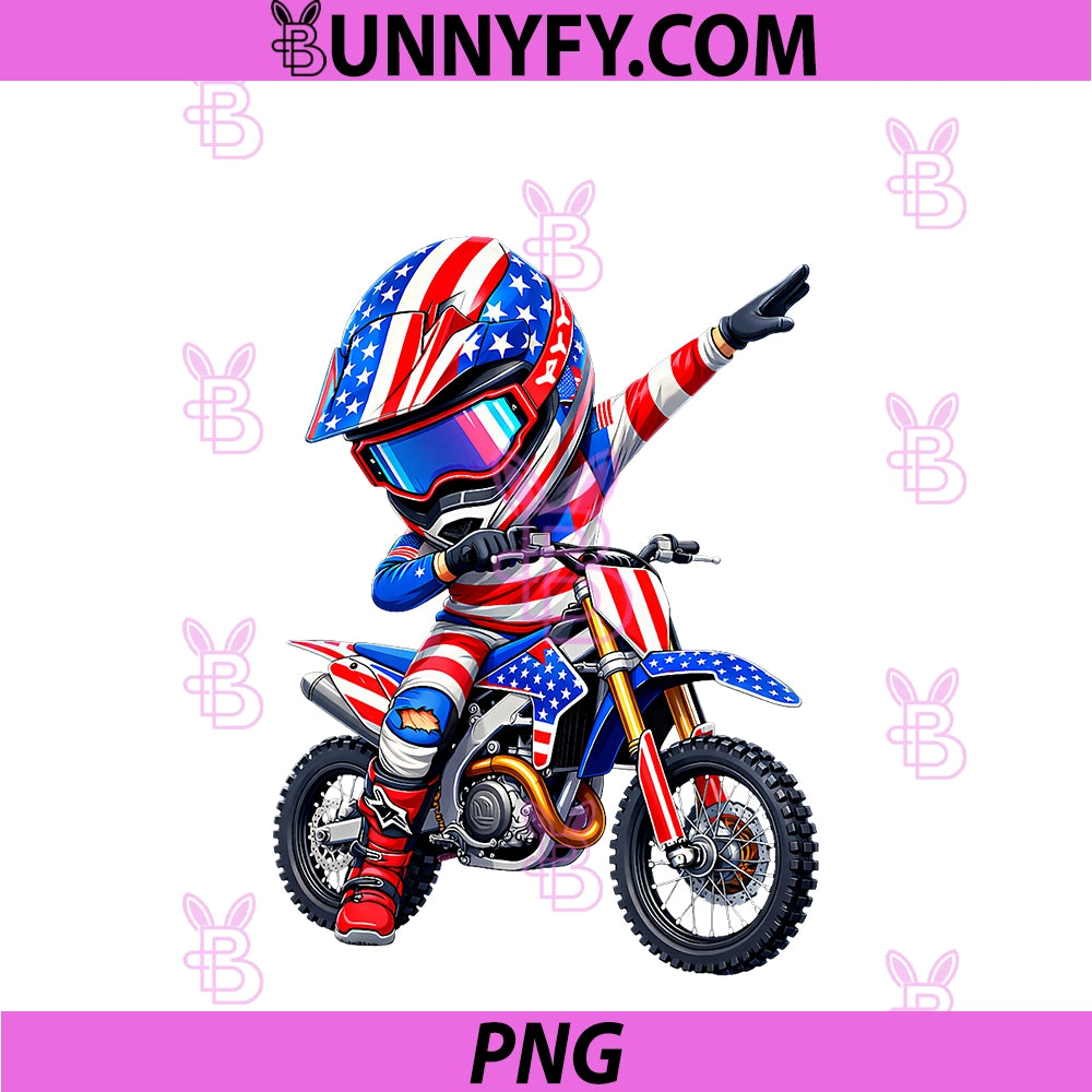 American Flag Dirt Bike Motocross Rider USA Flag PNG, Motorcycle PNG