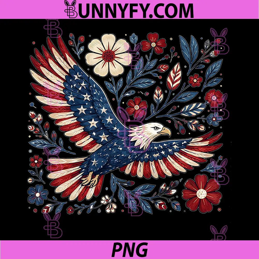 American Flag Floral Eagle PNG, America 250th Anniversary 2026 PNG