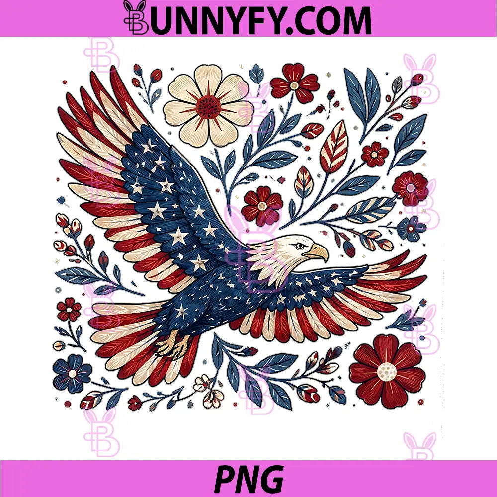 American Flag Floral Eagle PNG, America 250th Anniversary 2026 PNG