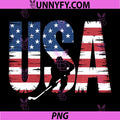 American Flag Hockey PNG, Ice Hockey Player Retro PNG