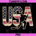 American Flag Hockey PNG, Ice Hockey Player Retro PNG