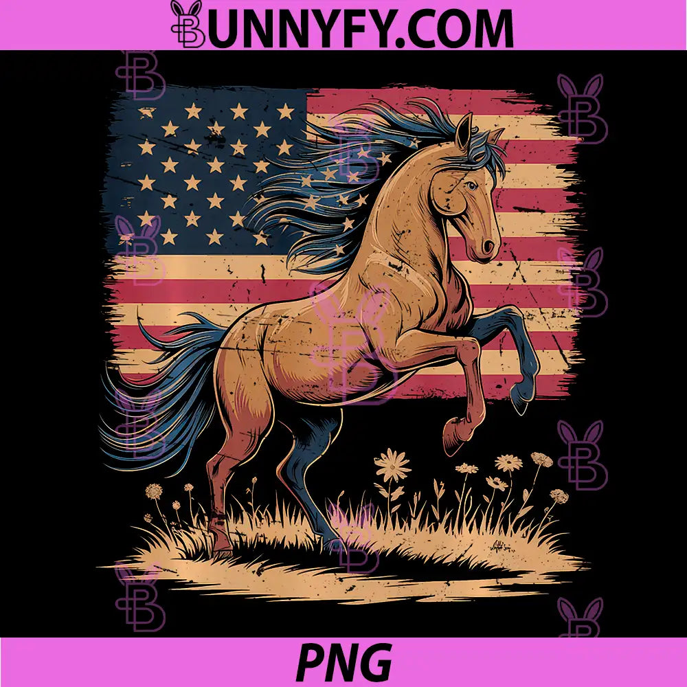 American Flag Horse Riding PNG, Country Patriot USA PNG