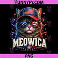 American Flag Meowica PNG, Patriotic Cat Funny 4th of July PNG 