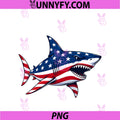 American Flag Shark PNG, 4th Of July PNG