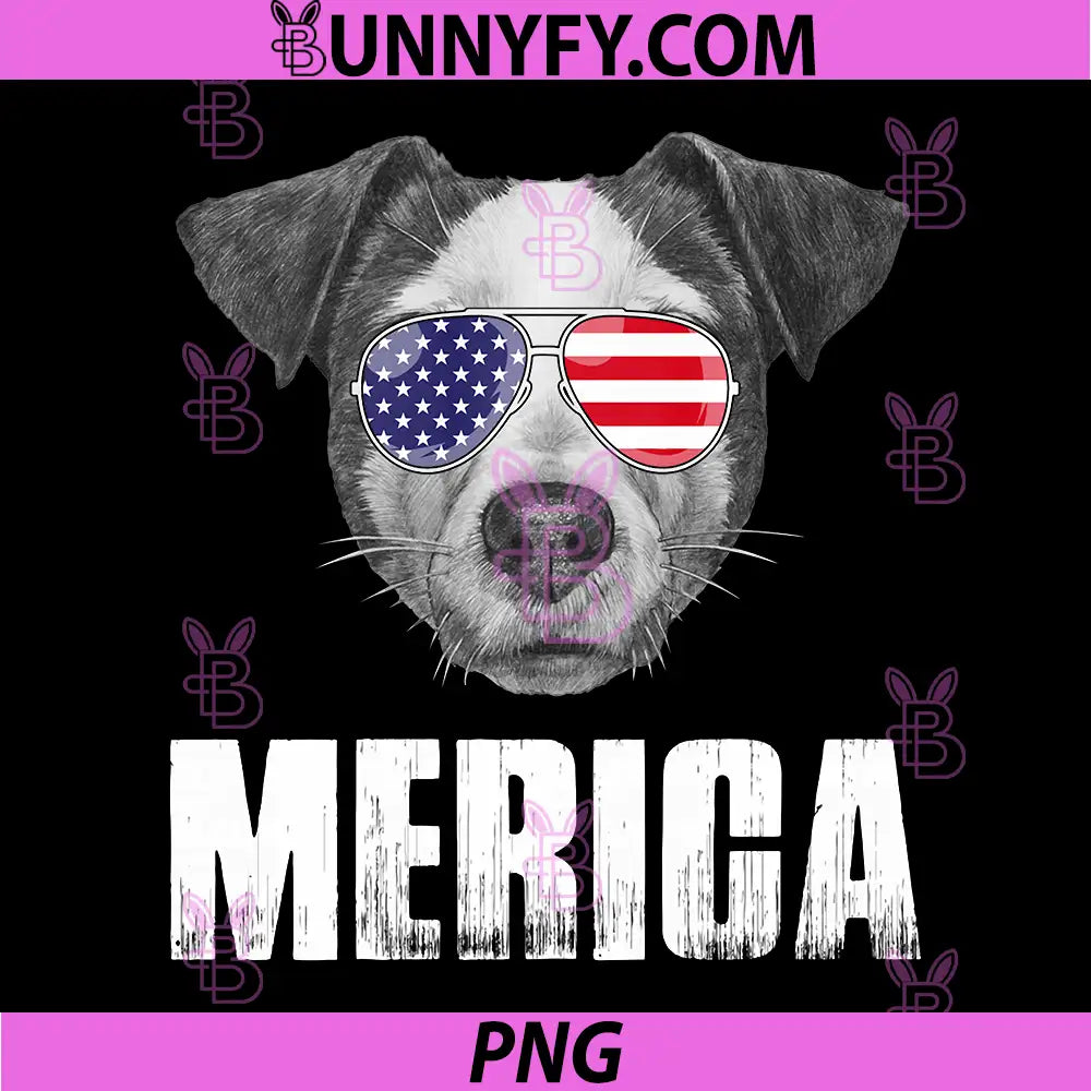 American Flag US Patriotic PNG, Merica Jack Russell Terrier PNG