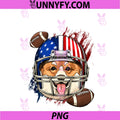 American Football Player Pembroke Welsh Corgi PNG, Patriotic Dog Performance PNG