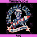 American Funny Vintage PNG, Skeleton Fireworks Crew PNG