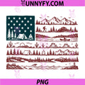 American USA Flag Retro PNG, National Park 4th of July Patriotic PNG