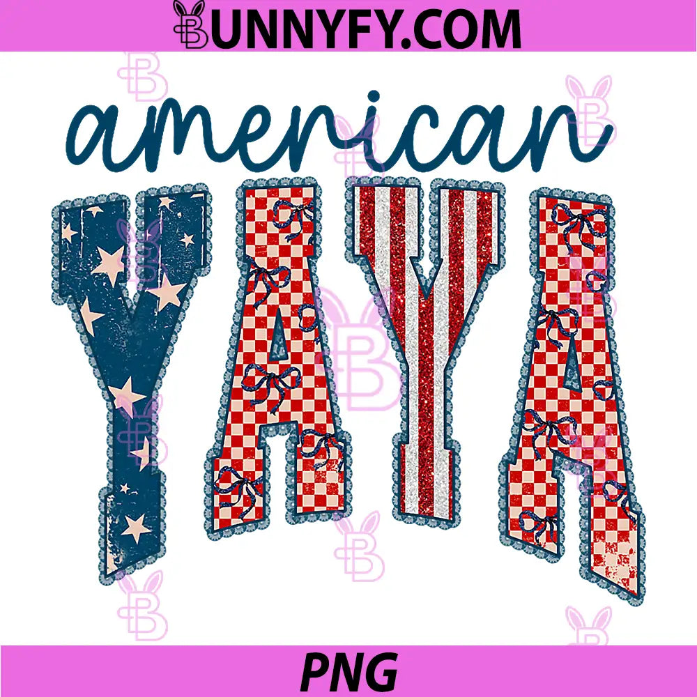 American Yaya PNG, Patriotic Red White Blue PNG, America 4th of July PNG
