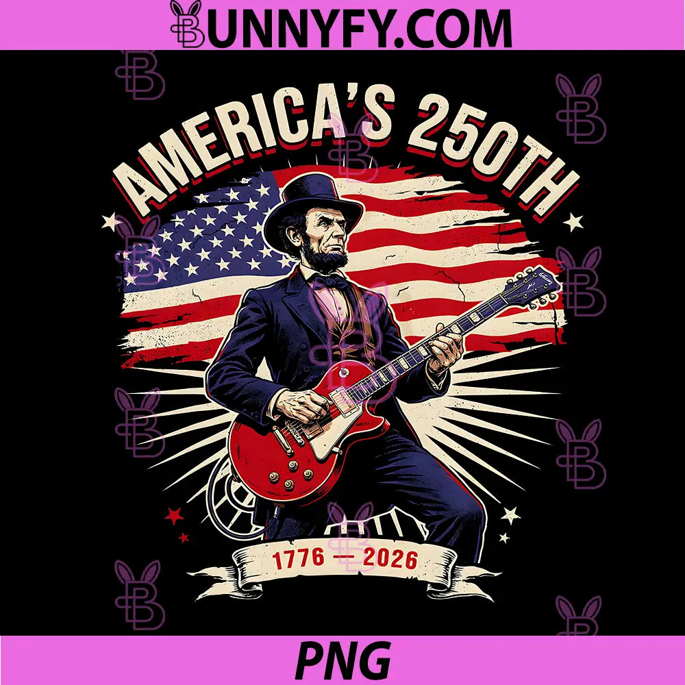 Americas 250th 1776 2026 PNG, Lincoln Rock Patriotic PNG