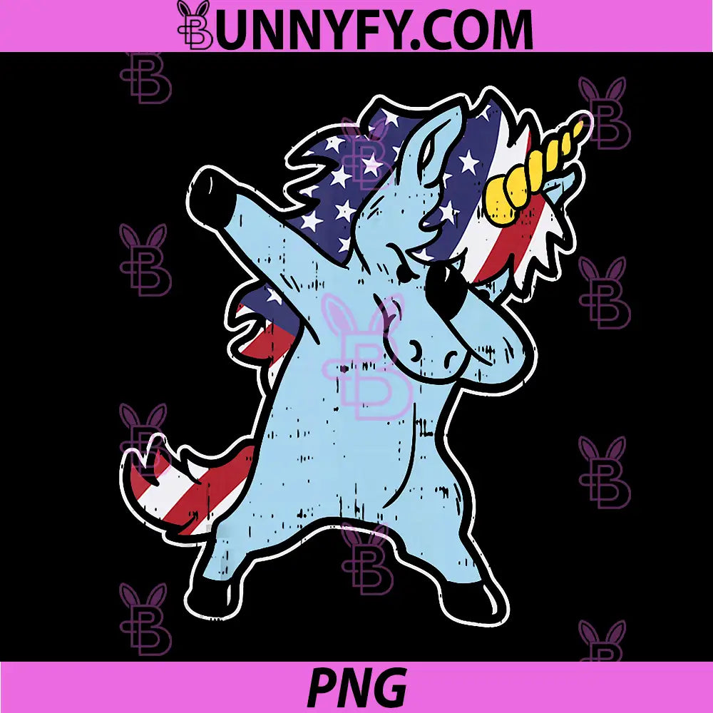 Americorn Dabbing PNG, American Unicorn 4th of July PNG