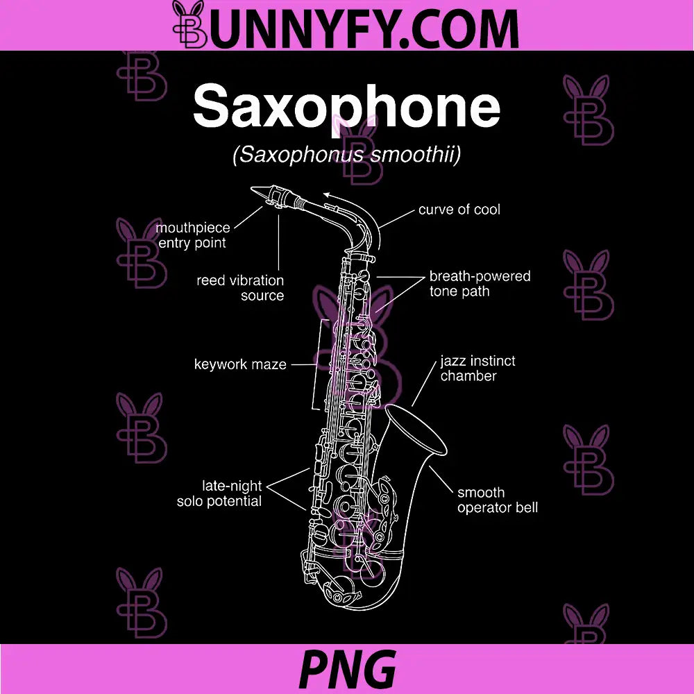 Anatomy of A Saxophone PNG, Funny Music Diagram PNG
