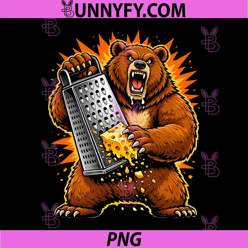 Angry BEAR GRATING CHEESE PNG, Grater Hater PNG
