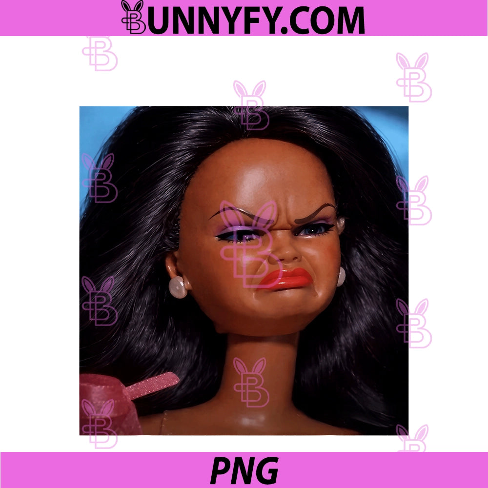 Angry Disgusted Black Doll Face Meme PNG, Reaction Meme Funny PNG