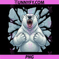Angry Polar Bear PNG, Breaking Ice Wall Roaring Arctic PNG
