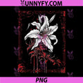 Gothic Lily Dark Floral Illustration PNG, Anime Goth Flower Art PNG
