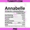 Annabelle Nutrition Personalized Name PNG, Funny Performance PNG