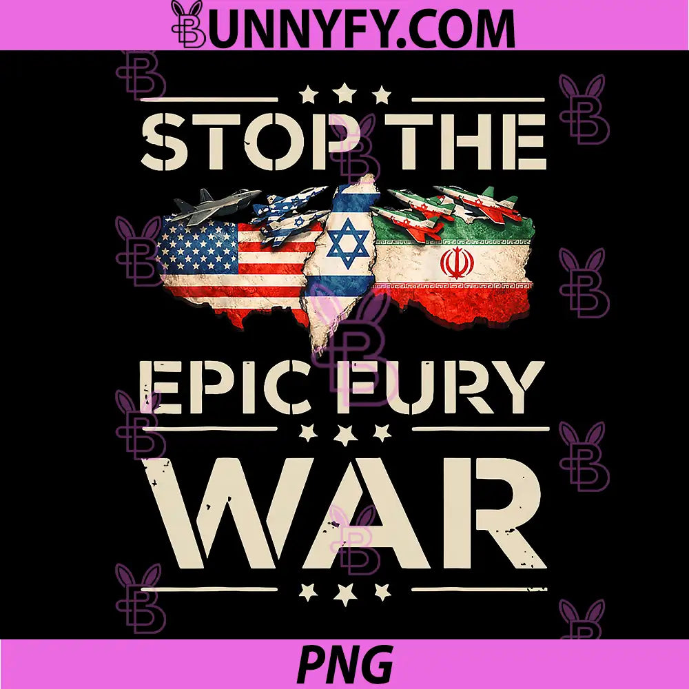 Stop The Epic Fury War Protest Quote PNG, Anti War Political Statement PNG