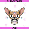 Anxious Chihuahua Face PNG, Funny Sweaty Dog Mood PNG