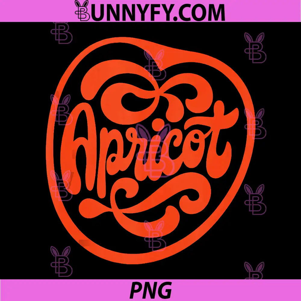 Apricot Retro Script Typography Aesthetic PNG, Vintage Fruit Word Art Design PNG