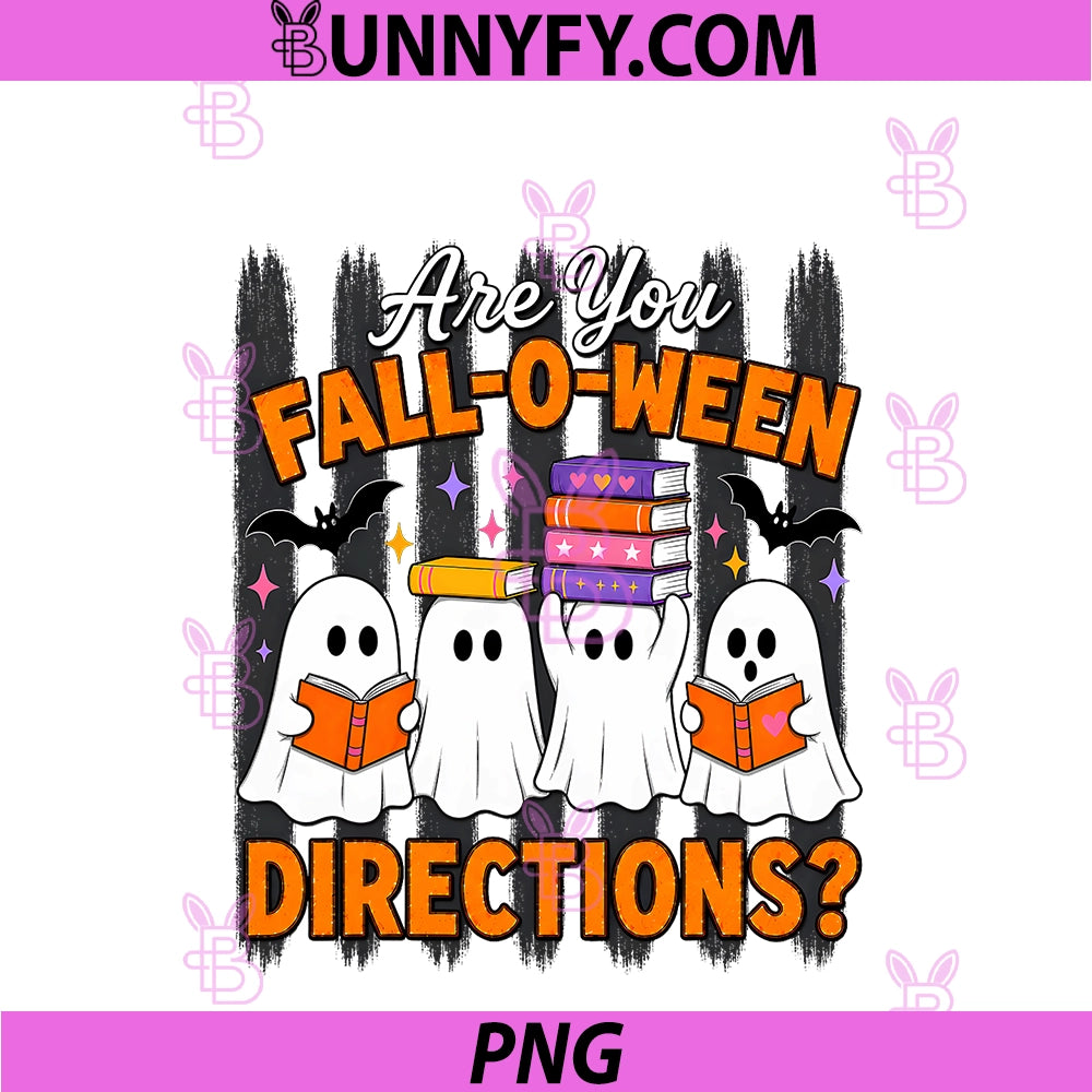 Are You Fall O Ween Directions PNG, Teacher Ghost Book Halloween PNG