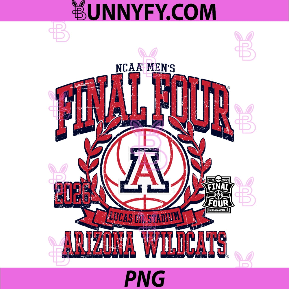 Arizona Wildcats Final Four 2026 PNG, Men's Basketball Retro PNG