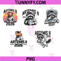 Artemis II 2026 Funny Raccoon PNG, Astronaut Back to The Moon PNG