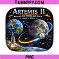 Artemis 2 Journey PNG, Around the Moon and Back 2026 PNG