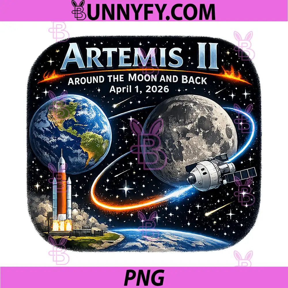 Artemis 2 Journey PNG, Around the Moon and Back 2026 PNG