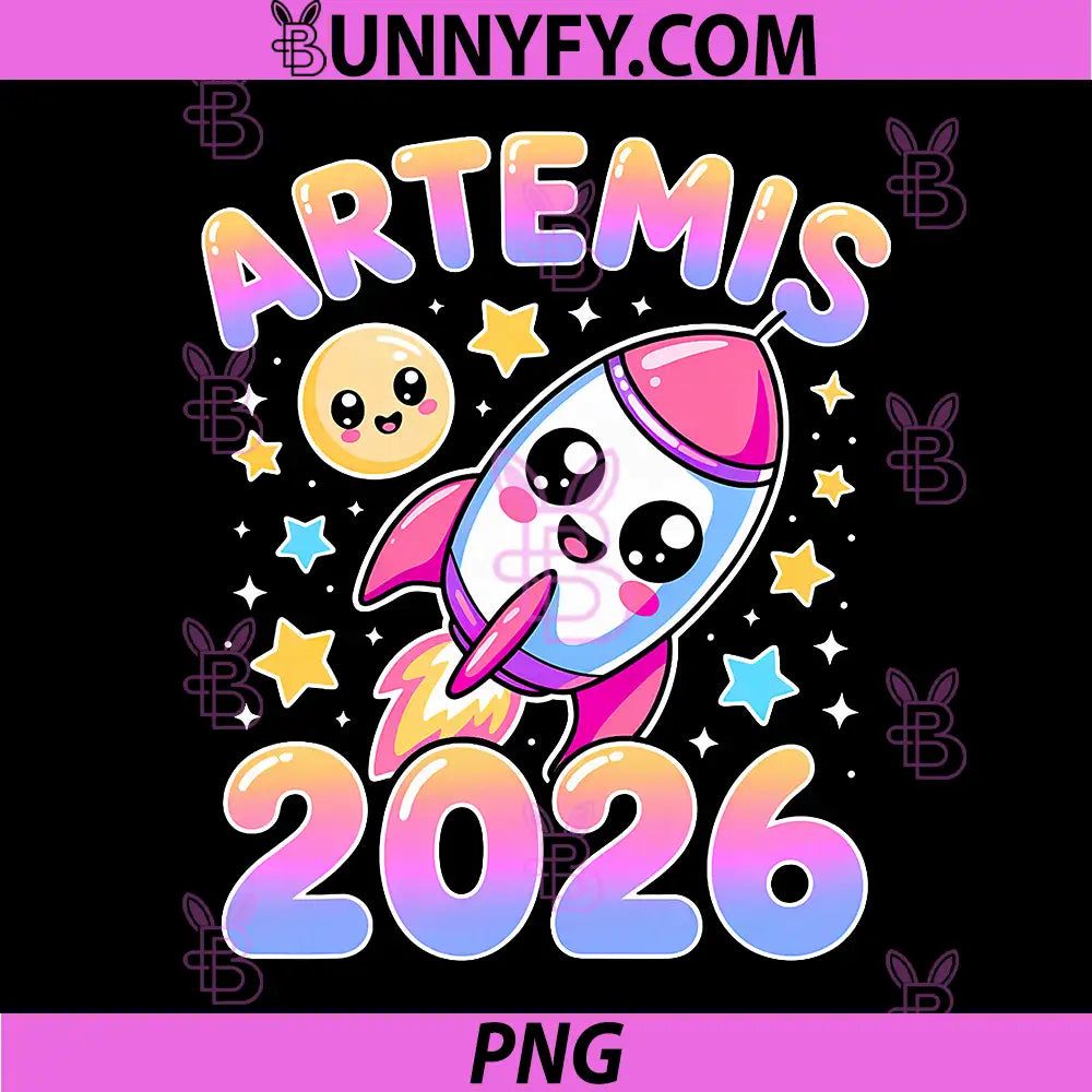 Artemis II 2026 PNG, Cute Design Launch Back to The Moon PNG