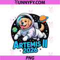 Artemis II 2026 Cute PNG, Dog Astronaut Back To The Moon PNG