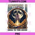 Artemis II Back to The Moon PNG, Vintage Space Launch Rocket PNG