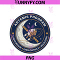 Artemis Moon Mission Retro PNG, Lunar Orbit Spacecraft Emblem PNG