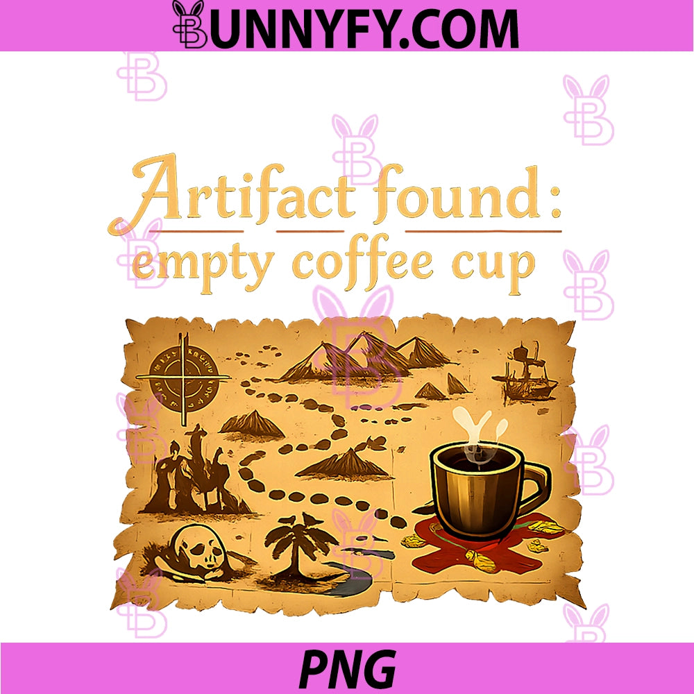 Artifact Found Empty Coffee Cup PNG, Programmer Map Humor PNG