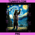 Artistic Bear Stuff Van Gogh Style PNG, Starry Night Grizzly Bear Performance PNG