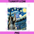Artistic Sloth Design Van Gogh Style PNG, Starry Night Sloth Performance PNG